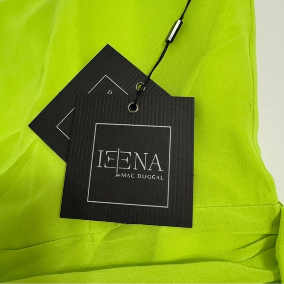 IEENA for Mac Duggal Lime Ruched Mini Dress Size 6 NWT - Picture 12 of 16